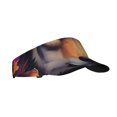 thumbnail image 2 of Yiaed Colorful Wolf Head Print Sport Sun Visor Hats Adjustable Empty Top Baseball Cap Cotton Ball Caps for Women and Men, 2 of 5