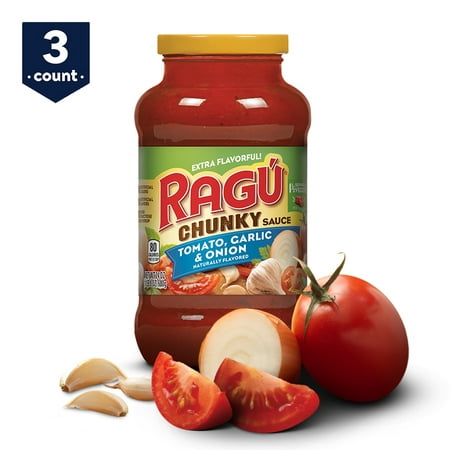 (3 pack) (3 Pack) Ragú Chunky Tomato, Garlic & Onion Pasta Sauce, 24 oz