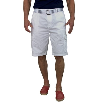 Worn 100% Cotton Short - Short Fin 100% Cotton Mens Cargo Shorts with a Belt