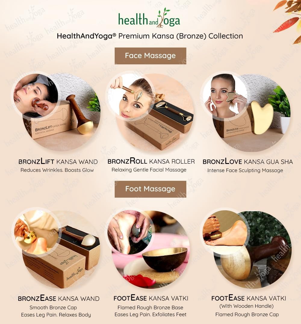 SoulGenie FootEase Bronze Kansa Vatki Cup - Ayurvedic Detox Foot Massager