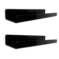 thumbnail image 2 of Estantes De Pared Flotantes De Acrílico De 2 Piezas Estantes De Repisa De Pared Modernos Para Dormitorio Negro, 2 of 8