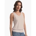 thumbnail image 2 of Women V Neck Tank Tops Summer Sleeveless Casual Tops Loose Fit Banded Bottom Shirts, 2 of 6