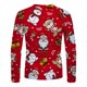 thumbnail image 4 of Blusa informal de manga larga con cuello redondo y estampado navideño para hombre Pompotops oipoqjl2422, 4 of 6