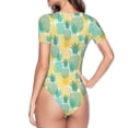 thumbnail image 4 of Daiia Pineapples1 print Women's Crew Neck Short Sleeve Bodysuit Fashion Tops Fit Casual Basic Extender Bodysuit-X-Large, 4 of 9
