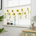 thumbnail image 3 of EXTRA 15% OFF 2 Panels Window Valance Rod Pocket Short Curtain Panels Farm Sunflower Kitchen Valances Curtains, Sunflower Sheer Window Treatments Drapes, 50*150cm/20*59in, 3 of 9