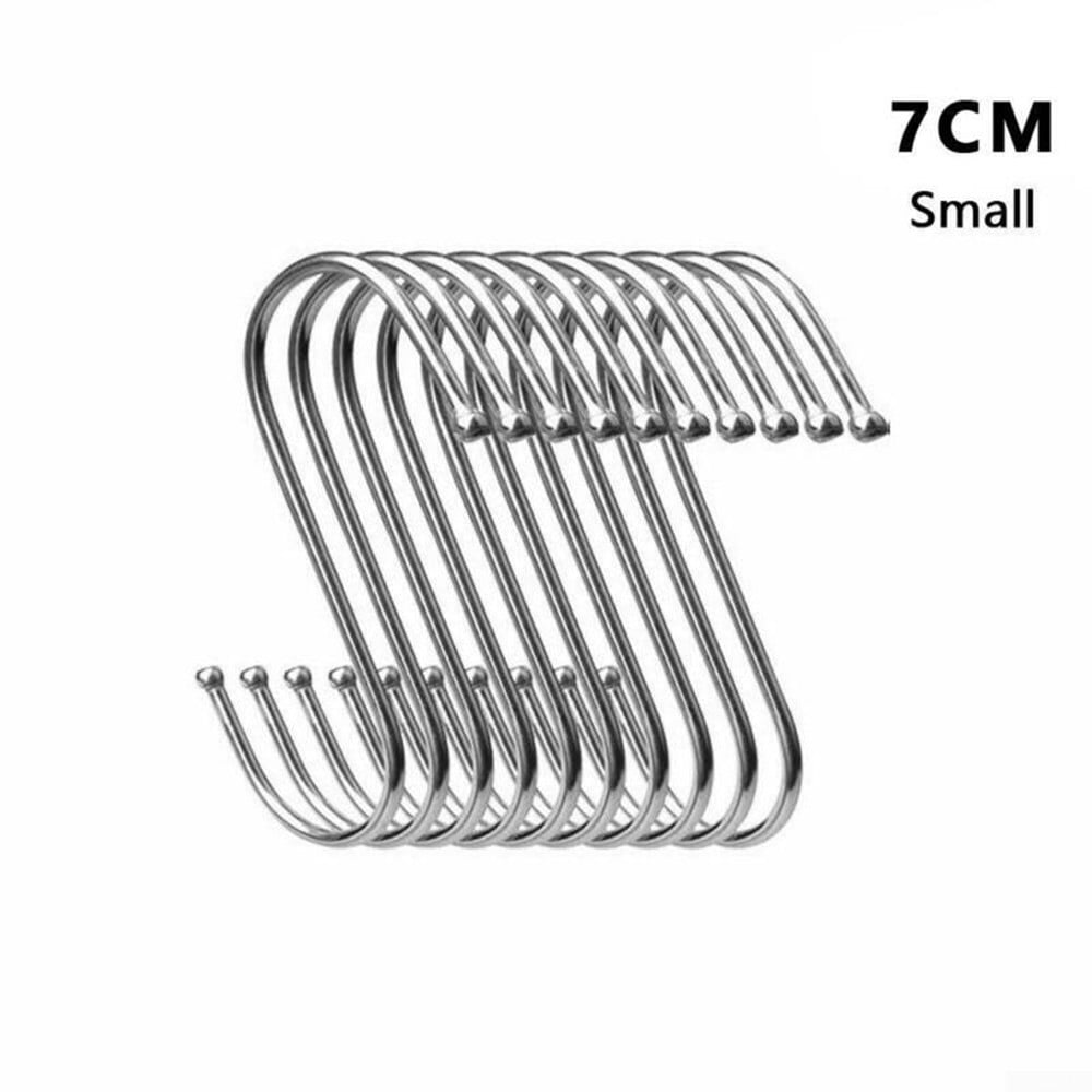 15pcs Stainless Steel S Hooks Kitchen Meat Pan Utensil Clothes Hanger Hanging 
