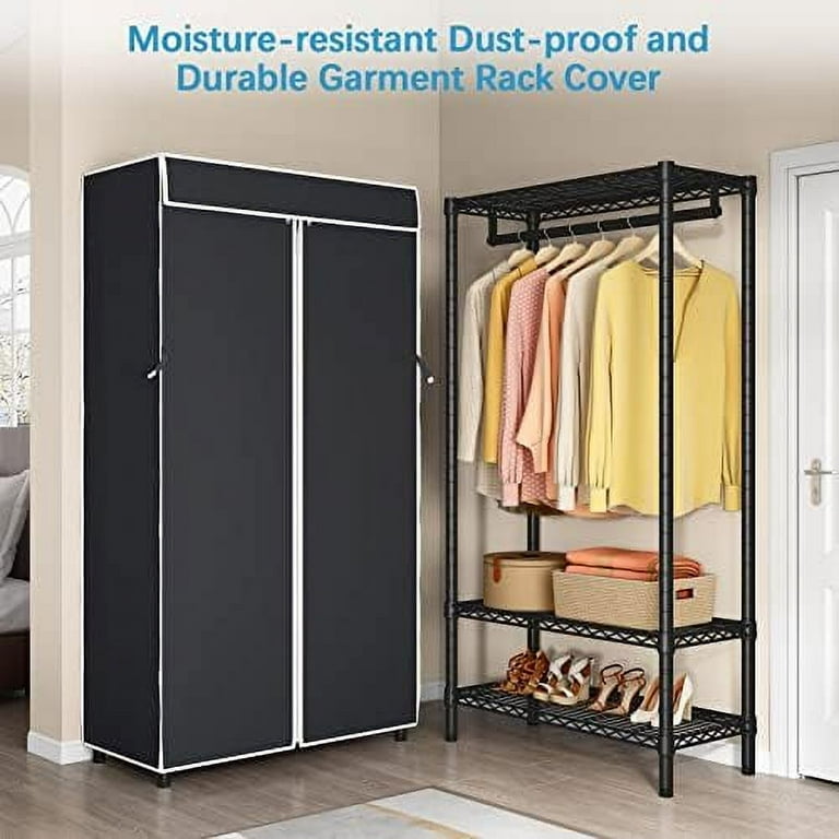 Clothing fabric cabinet, folding wardrobe organizer - Black small