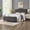 Dark Gray, variant on Upholstered tufted button storage bench ,Linen fabric entry bench with spindle wooden legs, Bed bench- Light Blue