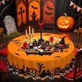 thumbnail image 3 of Round Tablecloth, 70In Round Table Cover, Halloween Terrifying Bat Table Cloth, 3 of 7