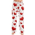 thumbnail image 6 of Women's Casual Fashion Comfort Pajama Pants, Print Drawstring Pants Full Length Long, Love Valentine's Day Pattern Lounge Pants,Red,2XL, 6 of 6