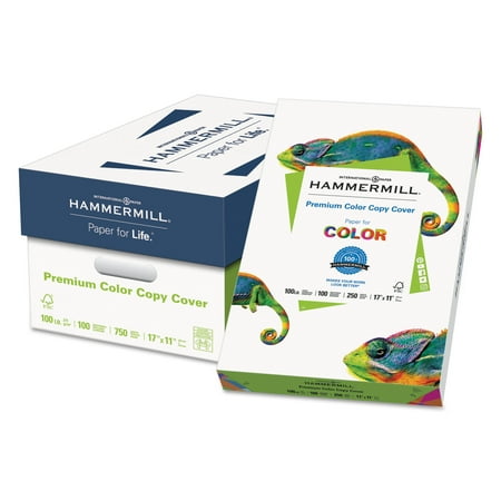 Hammermill Premium Color Copy Cover, 100 Bright, 60lb, 17 x 11, Photo White, 250 Sheets/PK -HAM122556