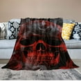 thumbnail image 2 of ONETECH Red Skull Blanket Comfort Warmth&nbsp;Cozy&nbsp;Air&nbsp;Conditioning&nbsp;Machine Wash Black&nbsp;and&nbsp;White Rose&nbsp;Skull&nbsp;Sherpa&nbsp;Blanket&nbsp;(Throw&nbsp;) (Red Skull), 2 of 6