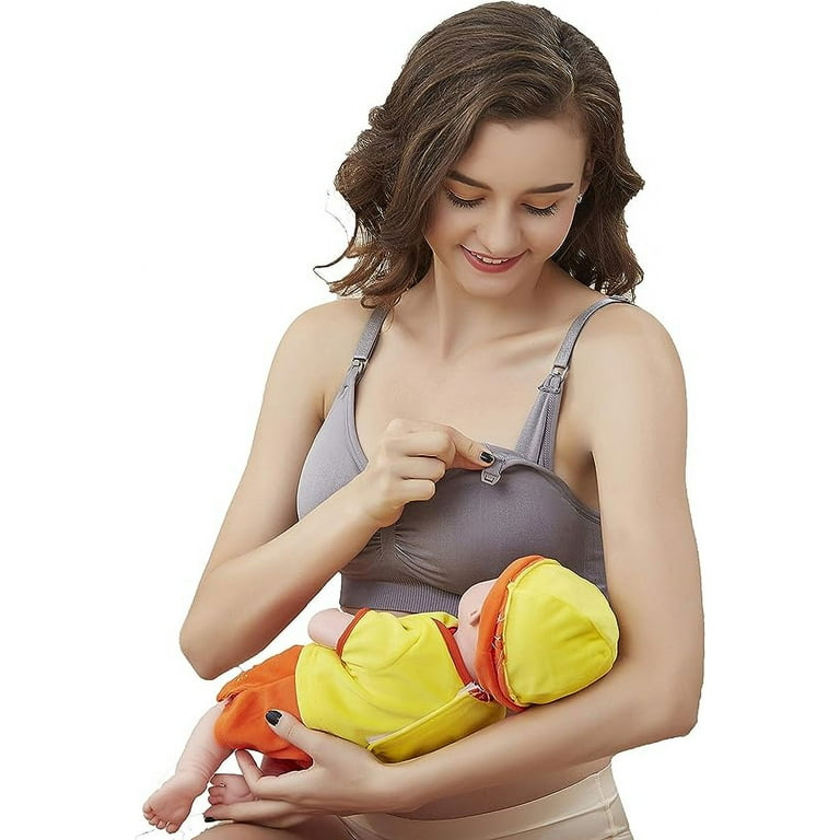 3 Pack Nursing Bra Seamless Breastfeeding Bras with Extra Washable Nursing  Pad Maternity Sleep Bralette for Women(XL) 