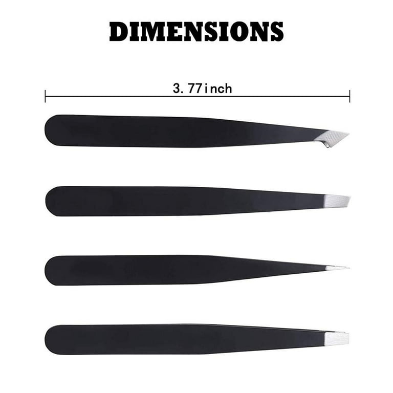 Eyebrows, Tweezers SDJMa Hair Blackheads Slanted Tweezer for Steel and Hair, Tweezers Pieces Ingrown Pointed Stainless Precision Set-4 Facial and Removal