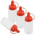 thumbnail image 3 of Troglfold Condiment Bottles 4pcs Squeeze Bottle Small Bottle Sauce Bottles Condiment Reusable Squeeze Bottles,3.15"X1.18"X1.18", 3 of 10