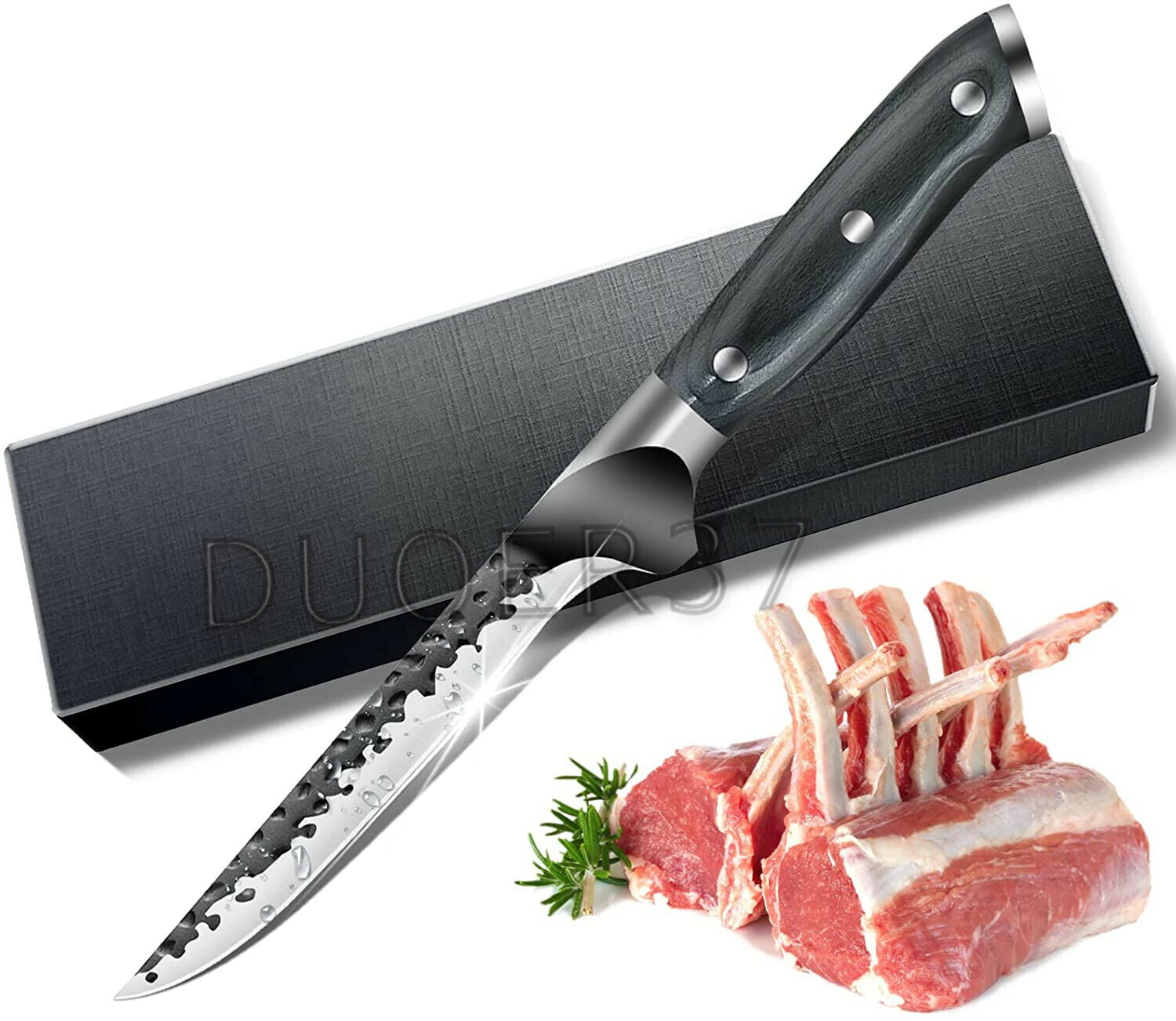 Boning Knife 6 Inch, Fish Fillet Knives Japanese 420J2 Stainless Steel and  Military Grade G10 Handle, Tailored Sheath and Sharpener for Meat, Fish