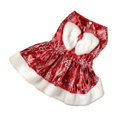 thumbnail image 1 of FOCUSNORM Robe de Noël pour Animaux Imprimé Flocon de Neige Costume Sans Manches en Peluche Nœud Vêtements pour Chat Chien, 1 of 7
