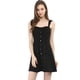 thumbnail image 4 of INSPIRE CHIC Vestido corto de tirantes con botones de ante sintético para mujer XS Negro, 4 of 7