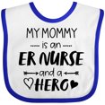 thumbnail image 3 of Inktastic My Mommy is an Er Nurse and a Hero Boys or Girls Baby Bib, 3 of 4