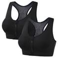 thumbnail image 2 of 2PC Solid Color DYTTDG Women's Seamless Bras Soft Underwire Push up Bras Front-Zipper Back-Mesh Sports Bralettes Full Coverage, 2 of 6