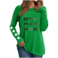 thumbnail image 2 of Xuyuer St Patricks Day Shirt Women Retro Lucky Clover Tshirt Irish Shamrock Long Sleeve Round Neck Sweatshirt Casual Graphic Pullover Tee Lucky Leaf Clover Shirt Tops, 2 of 6