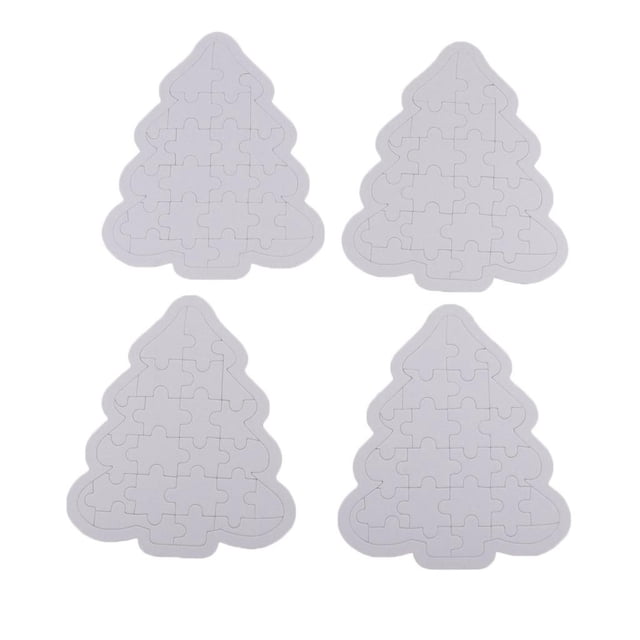 Rompecabezas en blanco Soledad de 4 piezas para bricolaje niños árbol grande