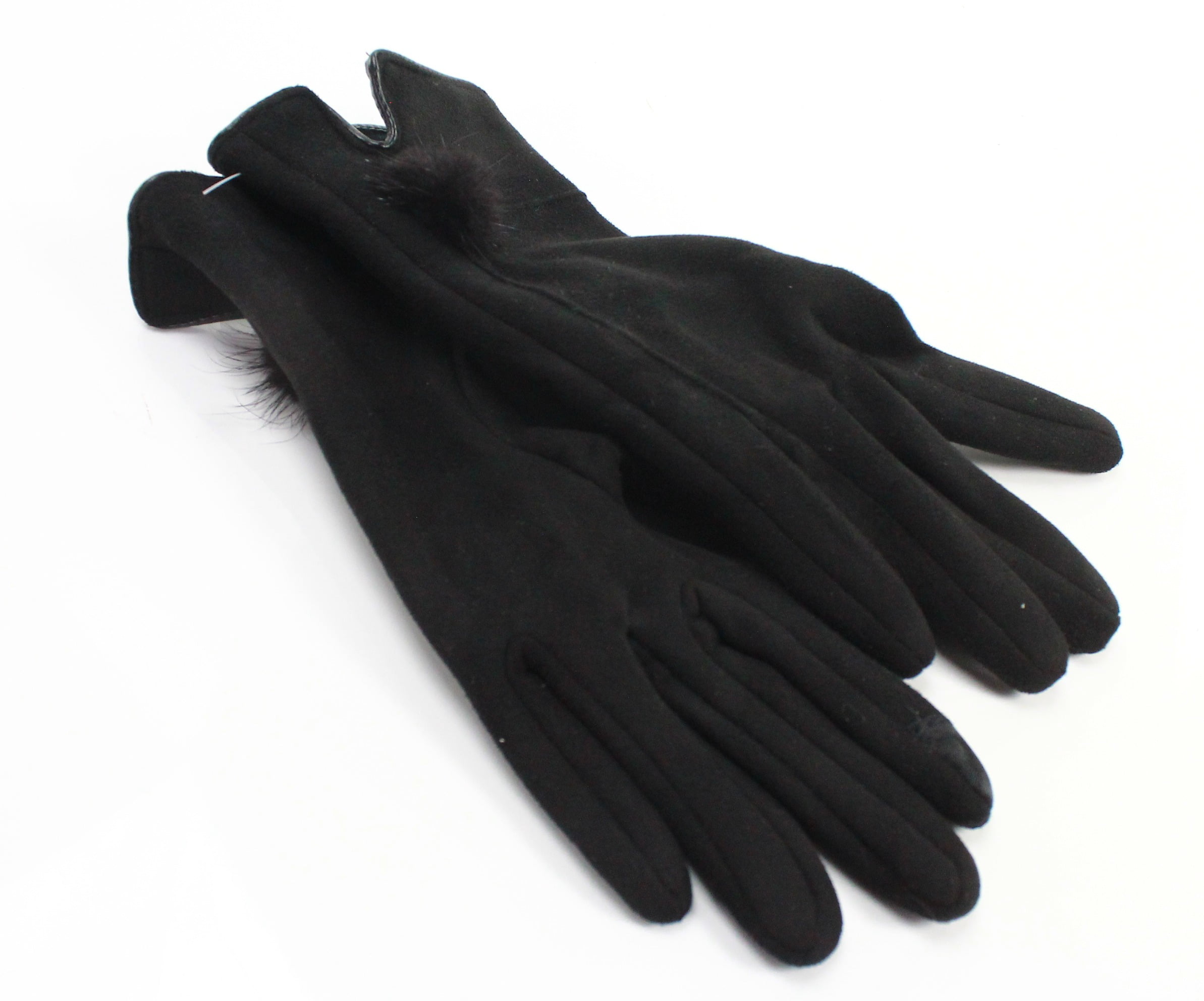 Mud Pie Women's Dress Gloves Deep One PomPom Wrist Lenght One Size