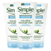 Simple Water Boost Micellar Facial Gel Wash, Sensitive Skin 5 oz (Pack of 3)