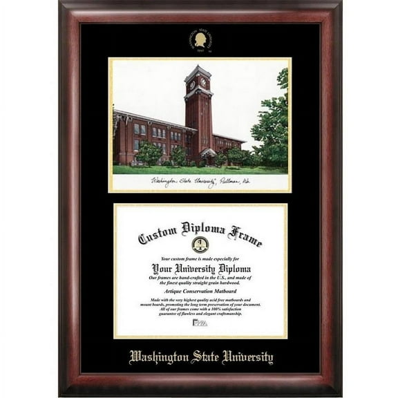 Campus Images Washington State University 11" x 14" Gold Embossed Diploma Frame with Campus Images Lithograph
