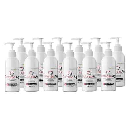 Nexderma Antimicrobial Hand Sanitizer Liquid Pump Bottle, 80% Ethyl Alcohol, Herbal Scent - 4 Ounce, 12 Pack