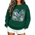 thumbnail image 2 of Womens Crewneck Sweatshirts Whale Ladies Summer Lightweight Sweatshirt Ocean Beach Graphic Pullover Long Sleeve Fall Top, 2 of 5