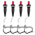 thumbnail image 1 of 4 Pieces Propane Push-Type Piezo Igniter Kit with Threaded Ceramic Electrode Ignition Plug Wire 30 cm for Gas Grill, 1 of 8