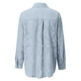 thumbnail image 5 of DondPO Long Sleeve Shirts Dress Shirts for Women Women Casual Shirt Long Sleeve Thin Button Solid Chiffon Lapel Long Sleeve Shirt Top Womens Tops Flannel Shirt Light blue XXL, 5 of 5