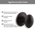 thumbnail image 4 of Matte Black Egg Dummy Door Knob, Universal Fit, Left and Right Hand Compatible, 4 of 10
