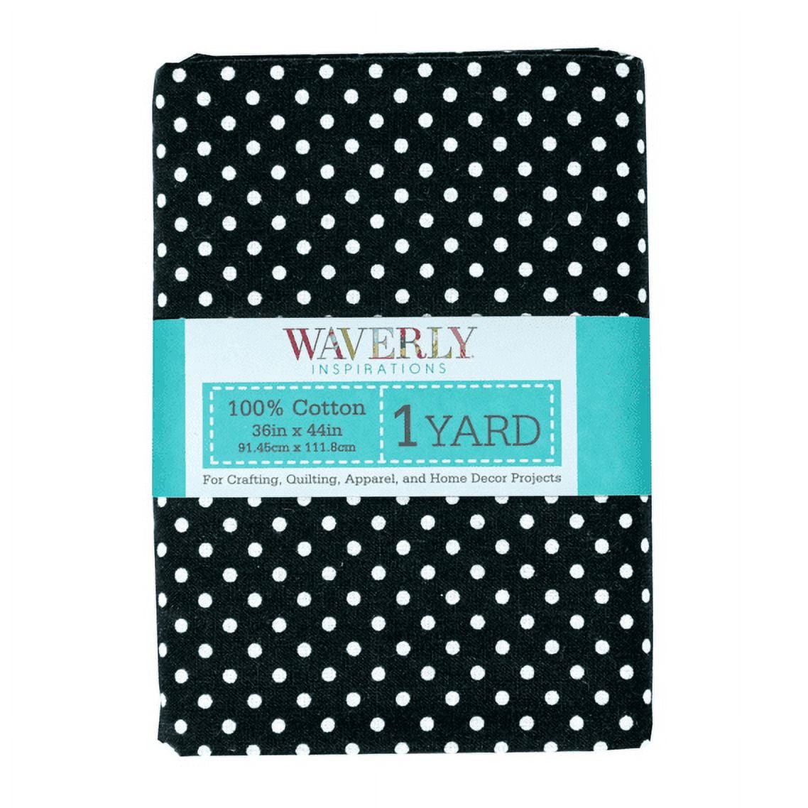(2 pack) Waverly Inspirations 1 Yard Cut 100% Cotton Prints Fabric Dot Onyx 44" Wide for Quilting & Sewing