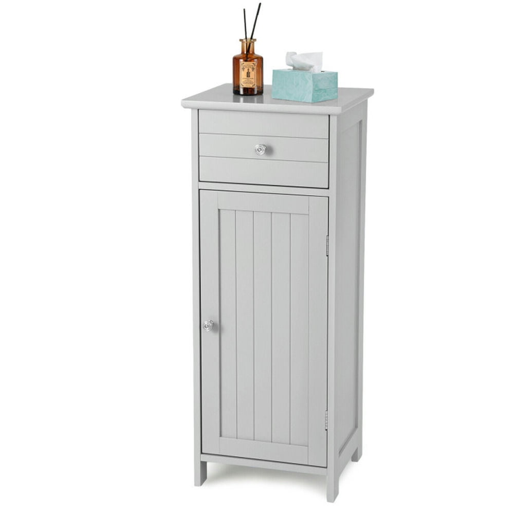 Finihen Bathroom Storage Cabinet, Bathroom Floor Cabinet, Wooden Bathroom Floor Storage Cabinet with Drawer and Shelf, for Bathroom, Living Room, Bedroom, Kitchen, Gray Finihen Bathroom Storage Cabinet, Bathroom Floor Cabinet, Wooden Bathroom Floor Storage Cabinet with Drawer and Shelf, for Bathroom, Living Room, Bedroom, Kitchen, Gray