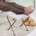 thumbnail image 3 of ARKANTOS Comfy Saucer Chair,Bedroom Chairs for Adults with Ottoman,White, 3 of 8