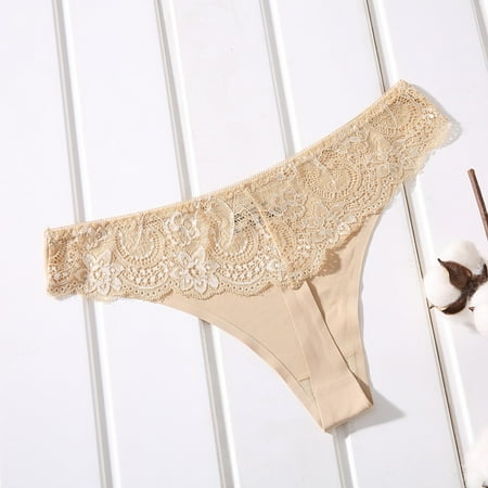 FUNUONY Big Sale!! Panties for Women 2025 Trendy Women Pantie Lace High Elastic Ice Silk Underpants Underwear Khaki Xl