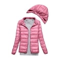 thumbnail image 2 of HANXIULIN Women's Winter Thin and Light Down Coat Casual Down Coat Slim Quilted Jacket With Detachable Hat Hot Pink M, 2 of 6