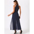 thumbnail image 3 of DARING DIVA Women's Sleeveless Chiffon Wide Leg Jumpsuit XS Dark Blue, 3 of 6