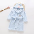 thumbnail image 2 of Gibobby Boys Girls Coral Fleece Bathrobe,Soft Plush Hooded Robe with Adjustable Belt,Cartoon Print,for Toddlers 18 Month -14 Years,Warm Loungewear Shower Robe Kids Pajamas,Blue,Size 5-6T, 2 of 6