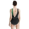 thumbnail image 2 of YONGHS Women's Gymnastic Ballet Ice Skating Dance Leotard Mesh Color Block Bodysuit Tops Dancewear Green XL, 2 of 7