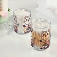 thumbnail image 2 of Yayeee 4 Pack Qtip Holder Bathroom Cotton Swab Canister with Lid Clear Dispenser Set, White Cute Cat, 2 of 6