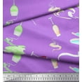 thumbnail image 2 of Soimoi Crepe Silk Fabric Brush Stroke & Wine Glass Bar Print Sewing Fabric Yard 42 Inch Wide, 2 of 3