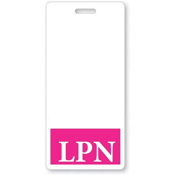 5 Pack - LPN Badge Buddy - Heavy Duty Vertical Badge Buddies for Licensed Practical Nurses - Spill & Tear Proof Cards - 2 Sided USA Printed Quick Role Identifier ID Tag Backer by Specialist ID