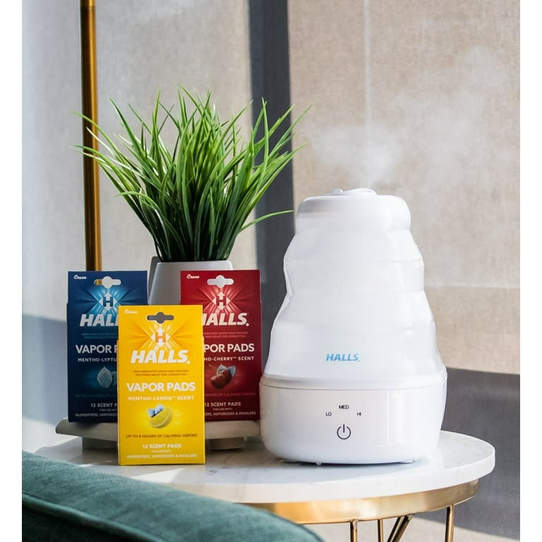 Halls Scented Vapor Pads, 12 Count Mentho-Lyptus Blue Mint Scent, Vapor  Pads For Humidifier, 8 Hours of Soothing Vapor HSA/FSA Eligible -  Walmart.com