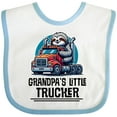thumbnail image 3 of Inktastic Trucking Grandpa Little Trucker Boys Baby Bib, 3 of 4