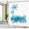 thumbnail image 5 of Ambesonne Beach Shower Curtain, Seashells Blue Palm Art, 69"Wx75"L, Blue White, 5 of 5