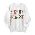 thumbnail image 2 of VgaVtl Womens Christmas Sweatshirt White Women's Sweatshirt Pullover Long Sleeve Crew Neck Cute Fashion Sweatshirt, 2 of 4