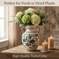 thumbnail image 6 of BUYMAX Sage Green Decorative Vase, Vintage Handle Vase for Pampas Grass, Ceramic Table Vase Centerpiece, 6 of 11